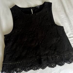 Black Lace Sleeveless Top